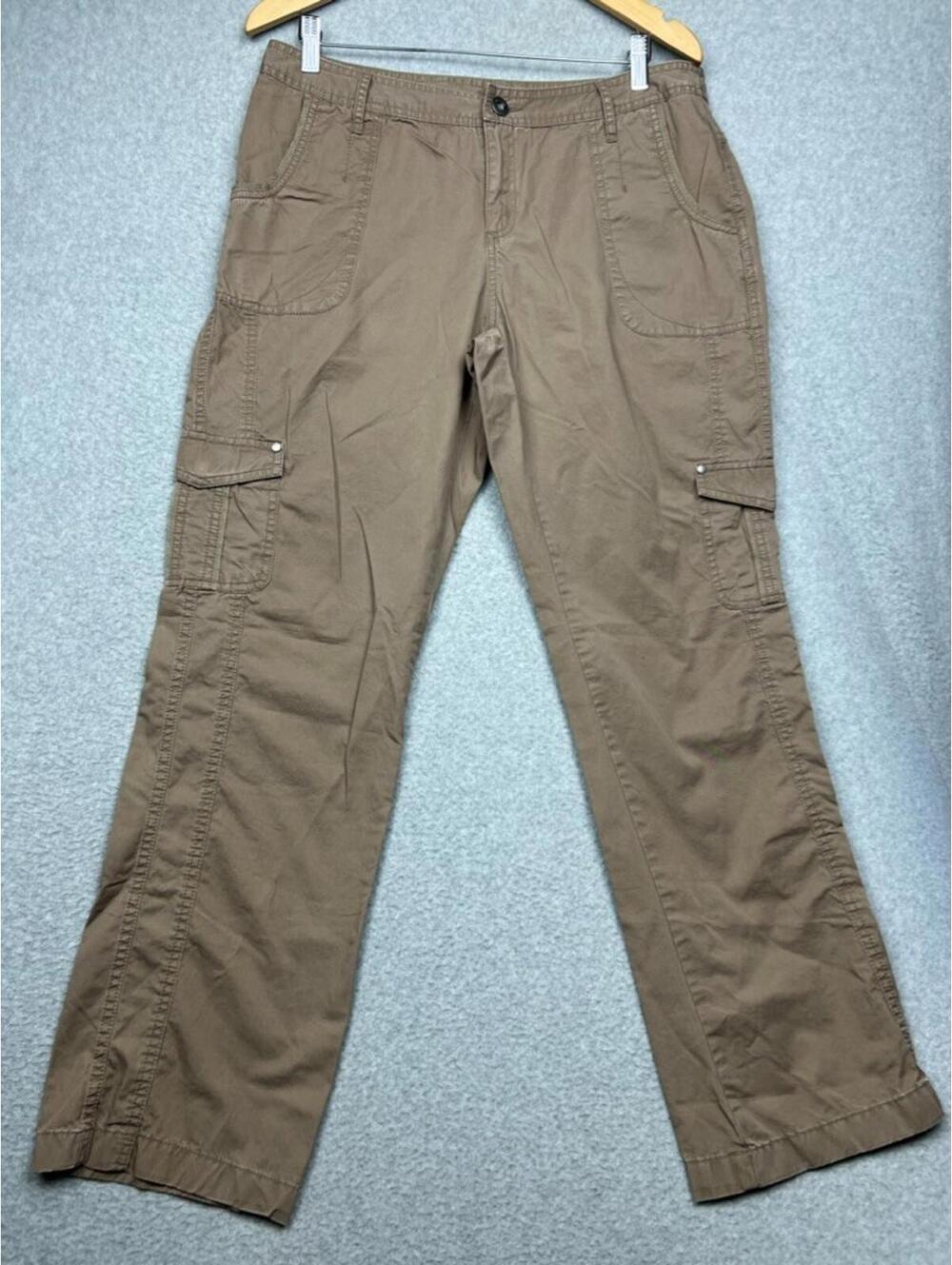 Ascend Hiking Pants Women's Size 14 Brown Stretch Cotton Cargo Pocket Outdoor